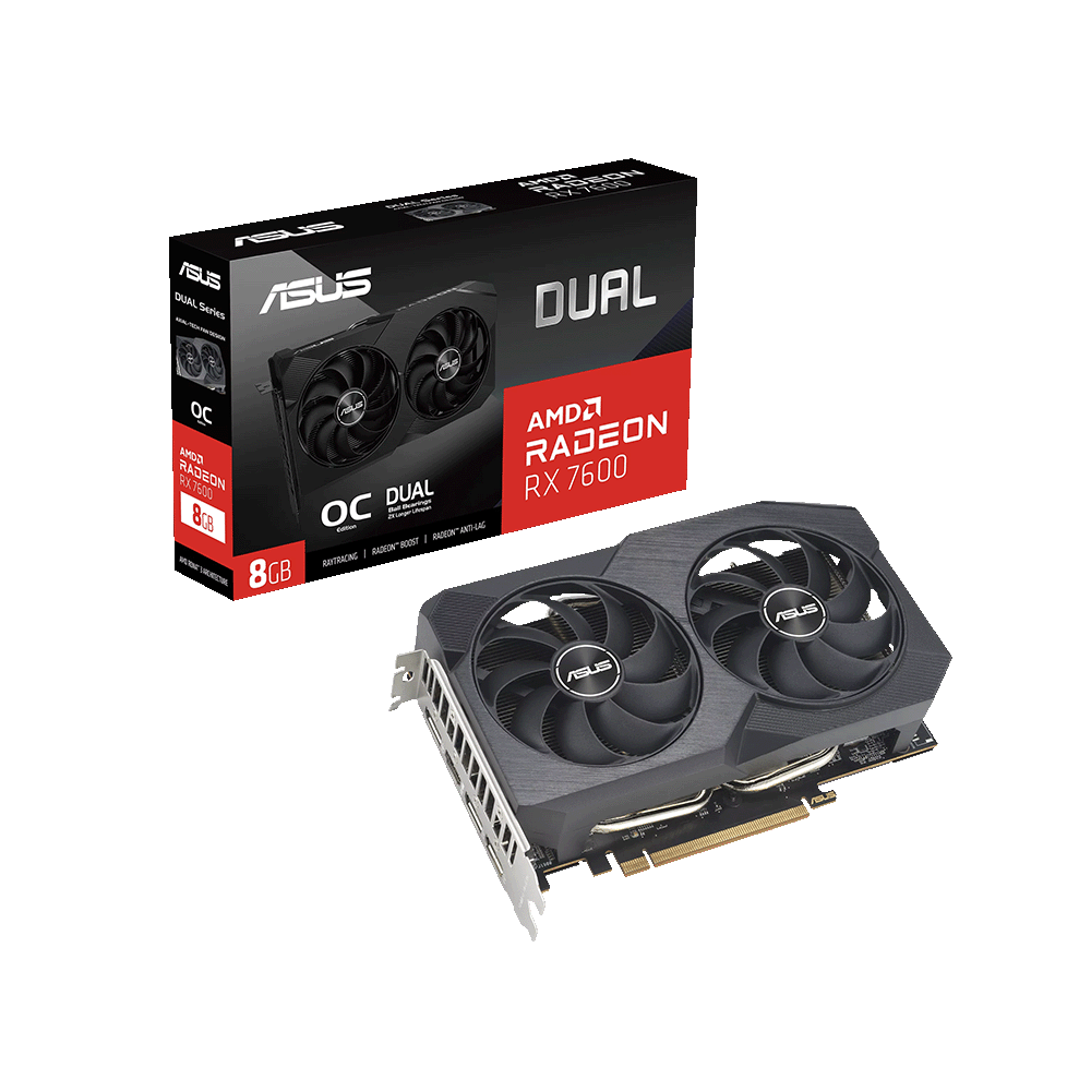 ASUS Dual Radeon RX 7600 OC Edition 8GB GDDR6 Graphics Card