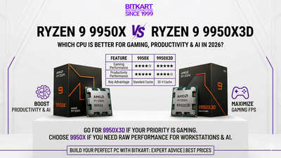 Ryzen 9 9950X vs 9950X3D: Which CPU Is Better for Gaming, Productivity & AI in 2026?