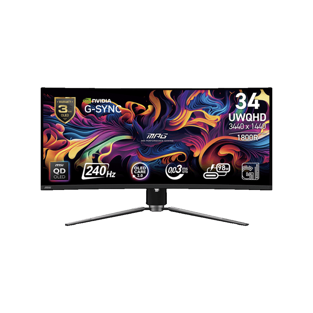 MSI MPG341CQPX QD-OLED – 34” 2K Ultrawide Curved