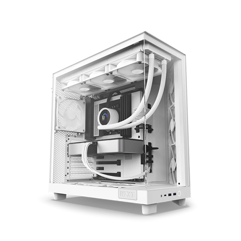 NZXT H6 Flow White with 3 Non RGB Fans