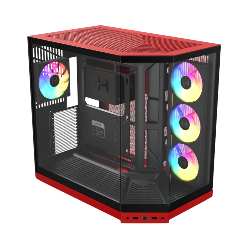 Hyte Y50 (E-ATX) Mid Tower Cabinet Black Cherry with 4 ARGB Fans