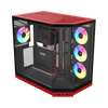 Hyte Y50 (E-ATX) Mid Tower Cabinet Black Cherry with 4 ARGB Fans View 1