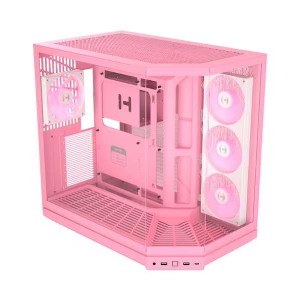 Hyte Y50 (E-ATX) Mid Tower Cabinet Strawberry Milk with 4 ARGB Fans