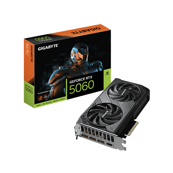 Bitkart's Gigabyte Geforce RTX 5060 WINDFORCE OC 8GB DDR7 graphics card with packaging 