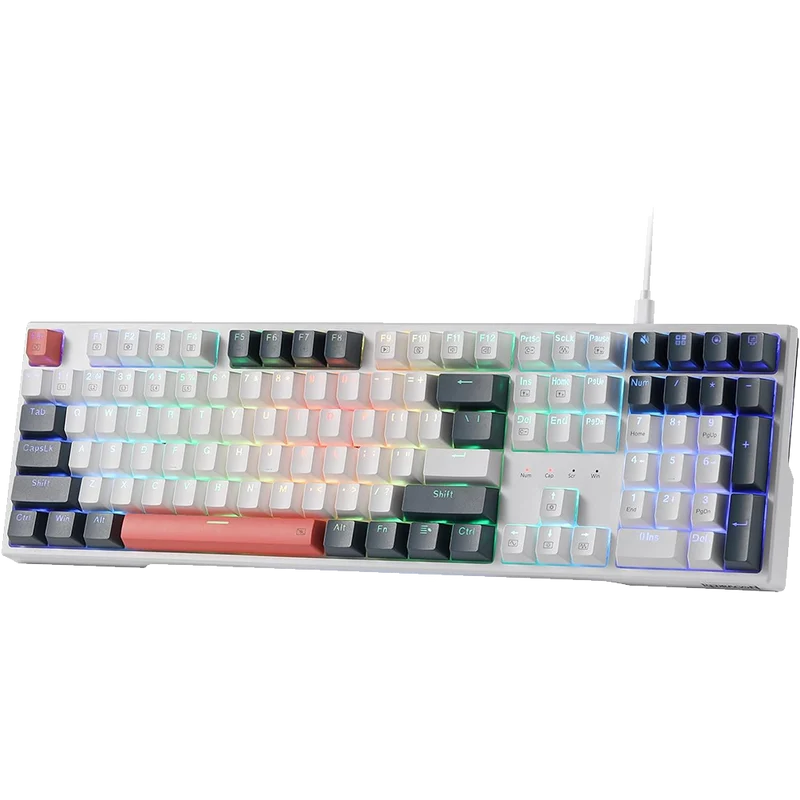 Redragon TRUNDLE K668 108-Key Full-Size Wired Mechanical Gaming Keyboard, Red Switches