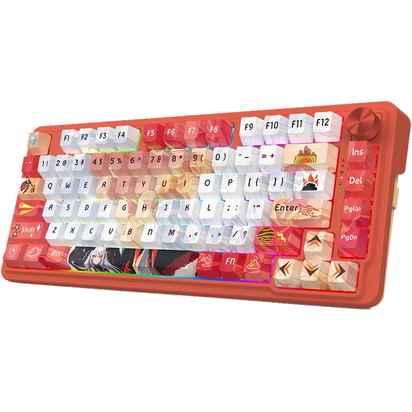 Redragon UCAL PRO K673 Pro 75% 81-Key Tri-Mode Mechanical Gaming Keyboard with Custom Hi-Fi Linear Switches – Anime Theme