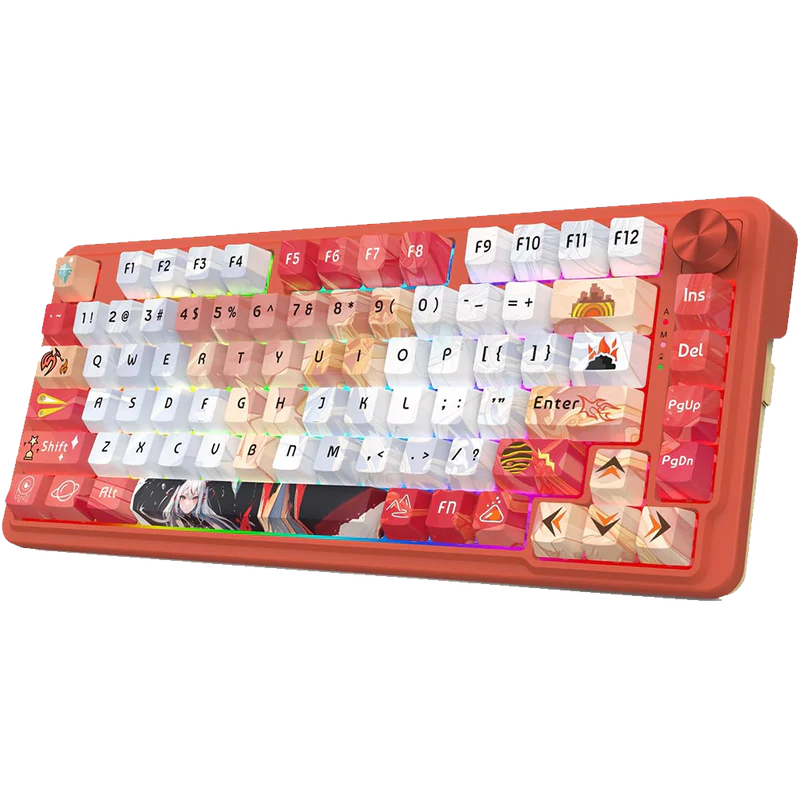 Redragon UCAL PRO K673 Pro 75% 81-Key Tri-Mode Mechanical Gaming Keyboard with Custom Hi-Fi Linear Switches – Anime Theme