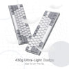 Redragon Fizz K617 - 60% Wired Mechanical Keyboard White and Grey (Red Switches) View 3