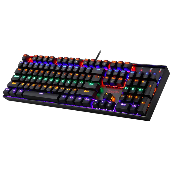Redragon VARA K551 104-Key Rainbow Mechanical Gaming Keyboard with Red Switches