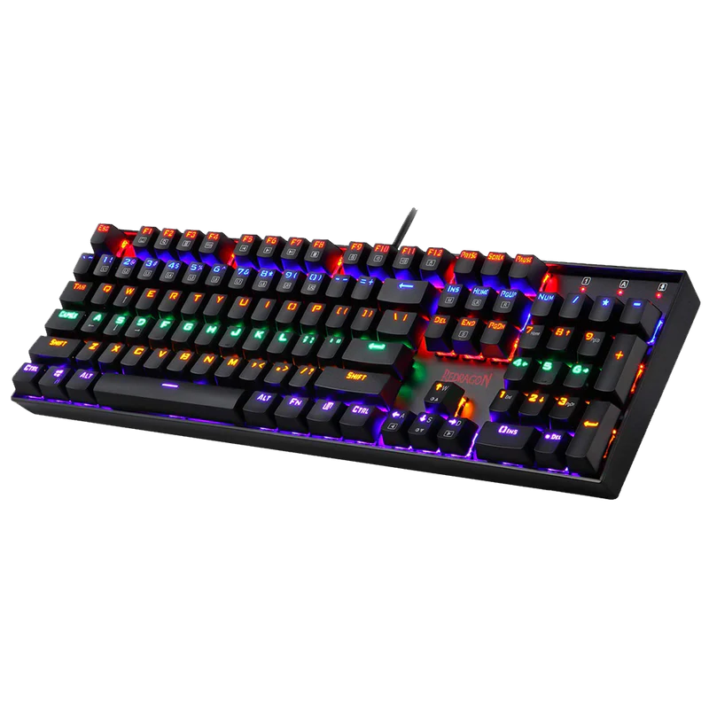 Redragon VARA K551 104-Key Rainbow Mechanical Gaming Keyboard with Red Switches
