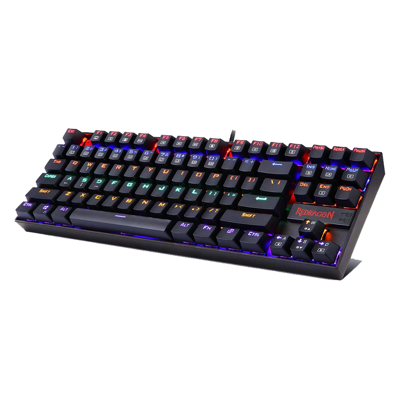 Redragon KUMARA K552 TKL 87-Key Rainbow Mechanical Gaming Keyboard with Outemu Red Switches