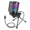 FIFINE AmpliGame A6V USB Gaming Condenser Microphone with RGB, Quick Mute, Gain Control & Shock Mount View 1