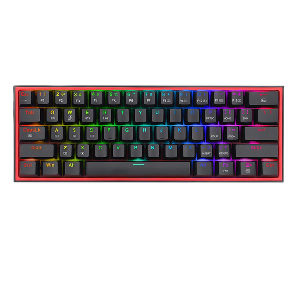 Redragon FIZZ PRO K616 - 60% Wired+2.4Ghz+BT Mechanical Keyboard Black (Red Switch)