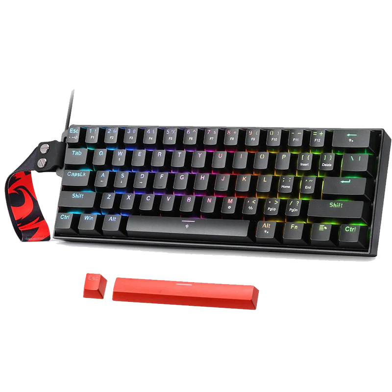 Redragon FIZZ K617 HE 60% 61-Key Wired Magnetic Mechanical Gaming Keyboard with RGB – Black