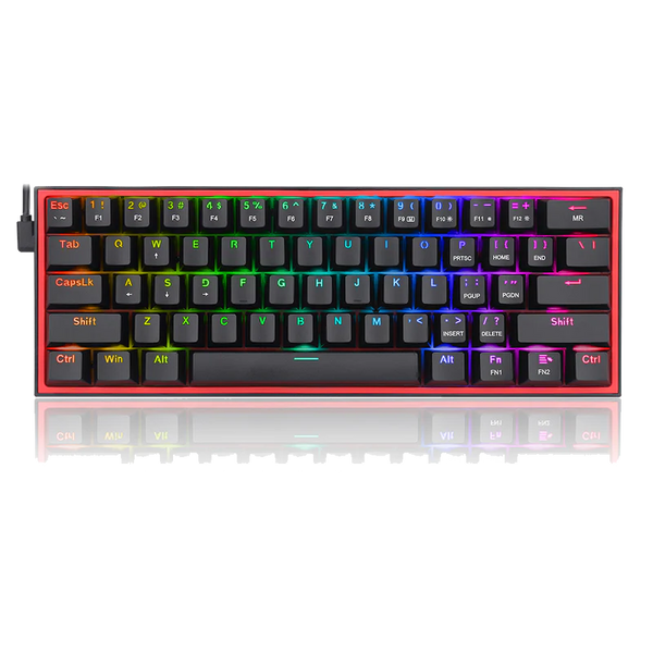 Redragon Fizz K617 - 60% Wired Mechanical Keyboard Black (Red Switches)