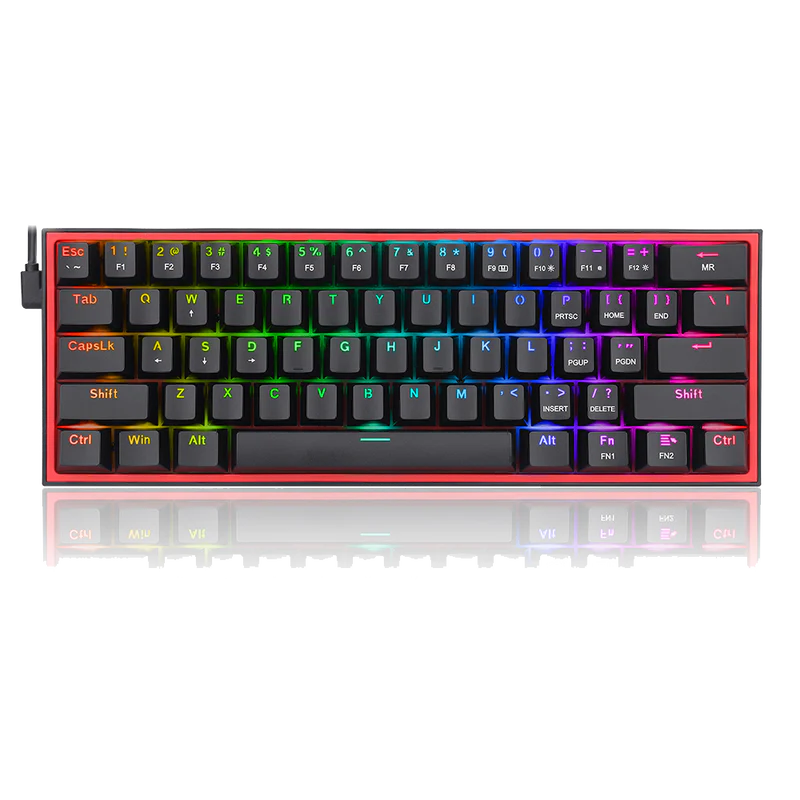 Redragon Fizz K617 - 60% Wired Mechanical Keyboard Black (Red Switches)