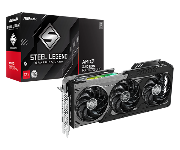 RX 9070 GRE Steel Legend Dark 12gb OC DDR6 Triple Fan