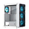 Ant Esports ICE-112 Mid Tower ATX Gaming Cabinet White with 4 Rainbow LED Fans View 2