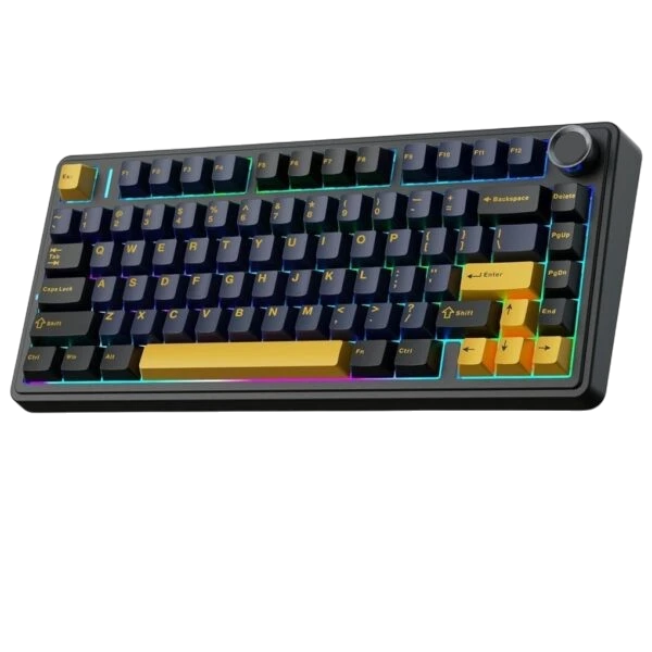 AULA F75 75% Wireless Trio Mode Mechanical Gaming Keyboard – Thunder Black, Graywood Switch