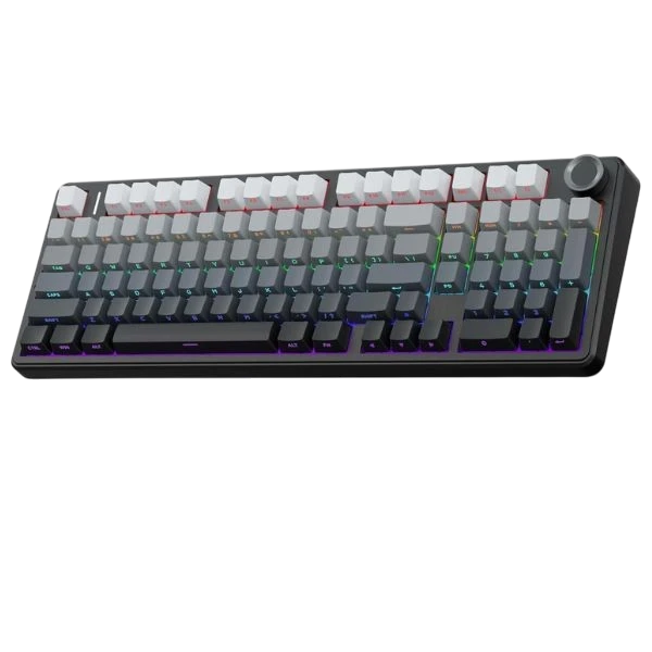 AULA F99 Pro 96% Tri-Mode Wireless Mechanical Gaming Keyboard with Knob – Gradient Gray, Nimbus Switch