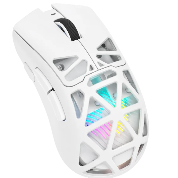 AULA SC620 Tri-Mode Wireless Ergonomic Gaming Mouse – 12,000 DPI, 1000Hz & RGB White