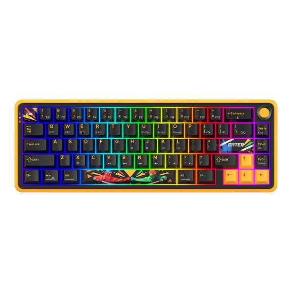 Cosmic Byte Arcturus 65 Tri-Mode Gasket Hot Swappable Mechanical Switch Keyboard (Black Amber)