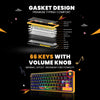 Cosmic Byte Arcturus 65 Tri-Mode Gasket Hot Swappable Mechanical Switch Keyboard (Black Amber) View 3