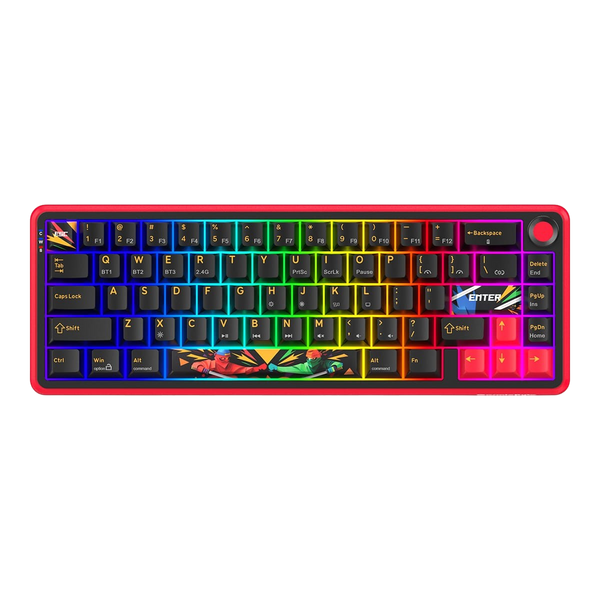 Cosmic Byte Arcturus 65 Tri-Mode Gasket Hot Swappable Mechanical Switch Keyboard (Black red)
