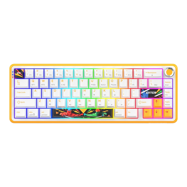 Cosmic Byte Arcturus 65 Tri-Mode Gasket Hot Swappable Mechanical Switch Keyboard (White amber)