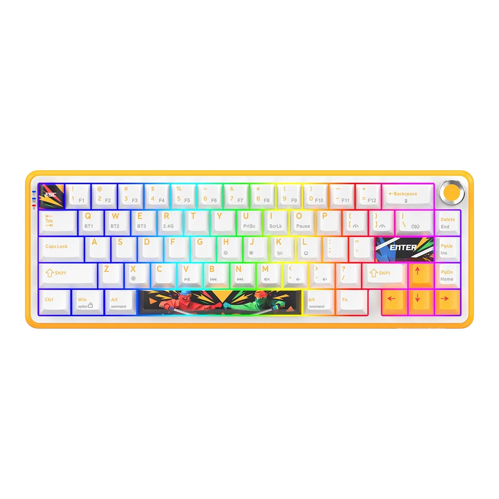 Cosmic Byte Arcturus 65 Tri-Mode Gasket Hot Swappable Mechanical Switch Keyboard (White amber)