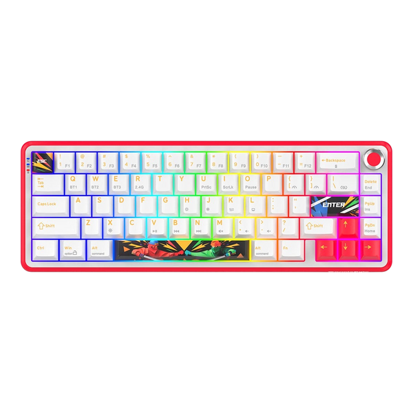 Cosmic Byte Arcturus 65 Tri-Mode Gasket Hot Swappable Mechanical Switch Keyboard (White red)