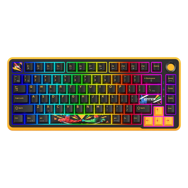 Cosmic Byte Arcturus 75 Tri-Mode Gasket Hot Swappable Mechanical Switch Keyboard (Black amber)