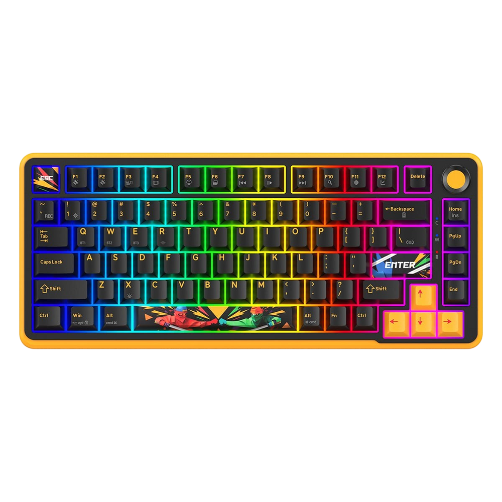 Cosmic Byte Arcturus 75 Tri-Mode Gasket Hot Swappable Mechanical Switch Keyboard (Black amber)