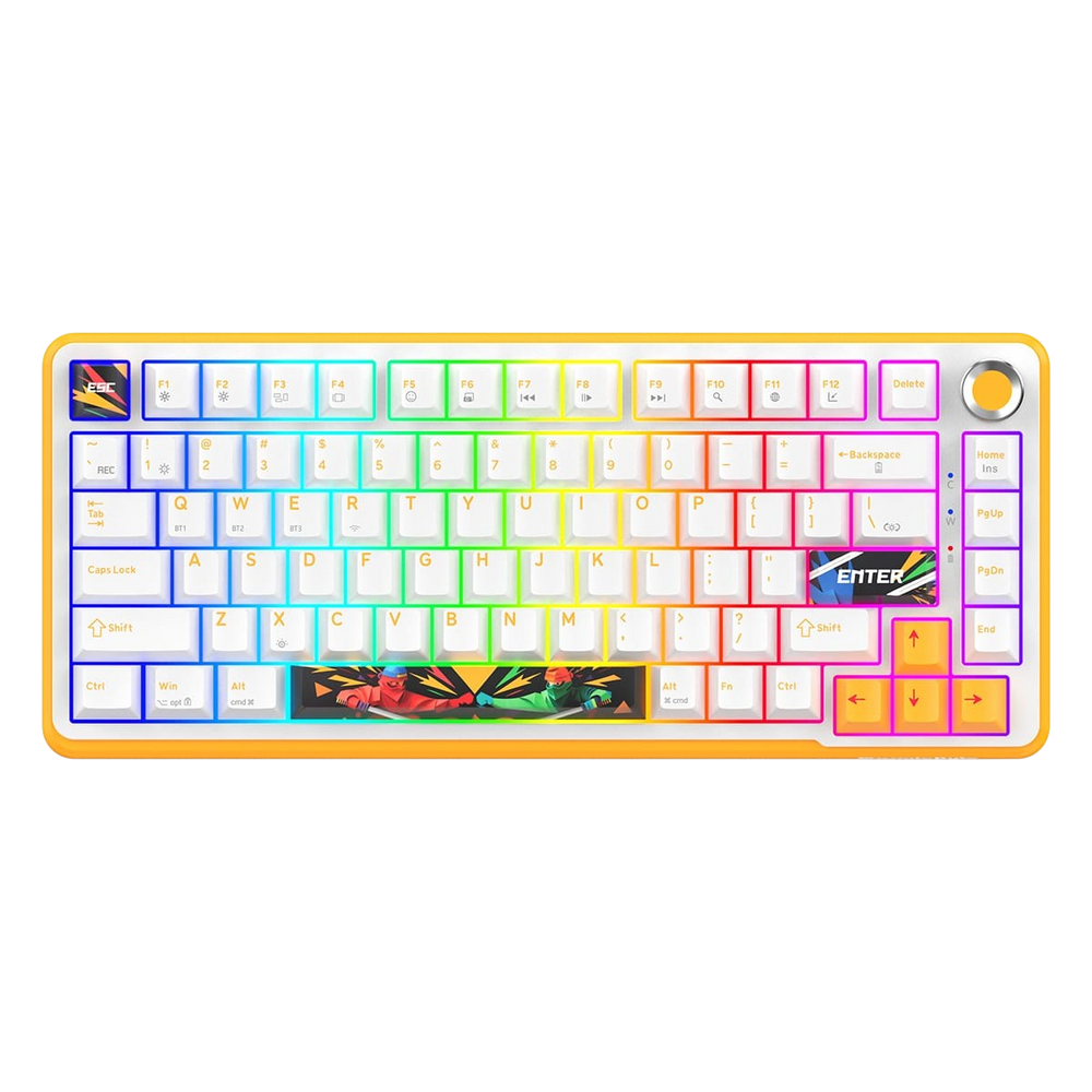 Cosmic Byte Arcturus 75 Tri-Mode Gasket Hot Swappable Mechanical Switch Keyboard (White Amber)