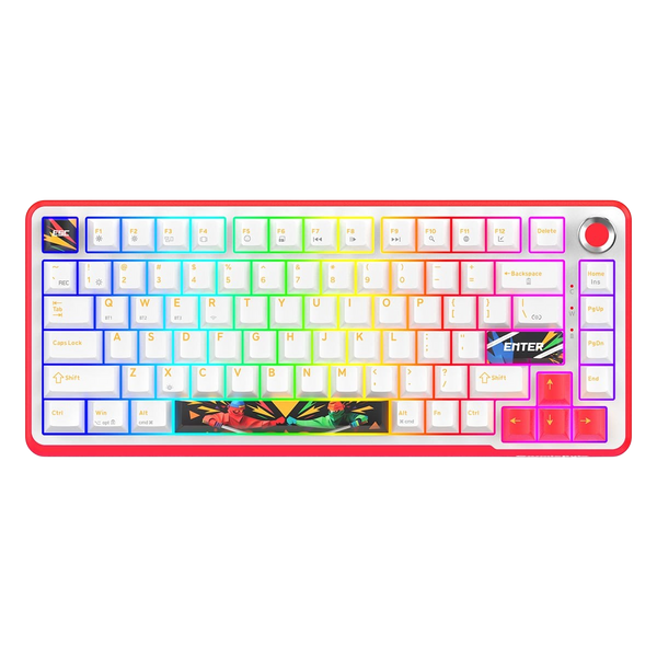 Cosmic Byte Arcturus 75 Tri-Mode Gasket Hot Swappable Mechanical Switch Keyboard (White Red)