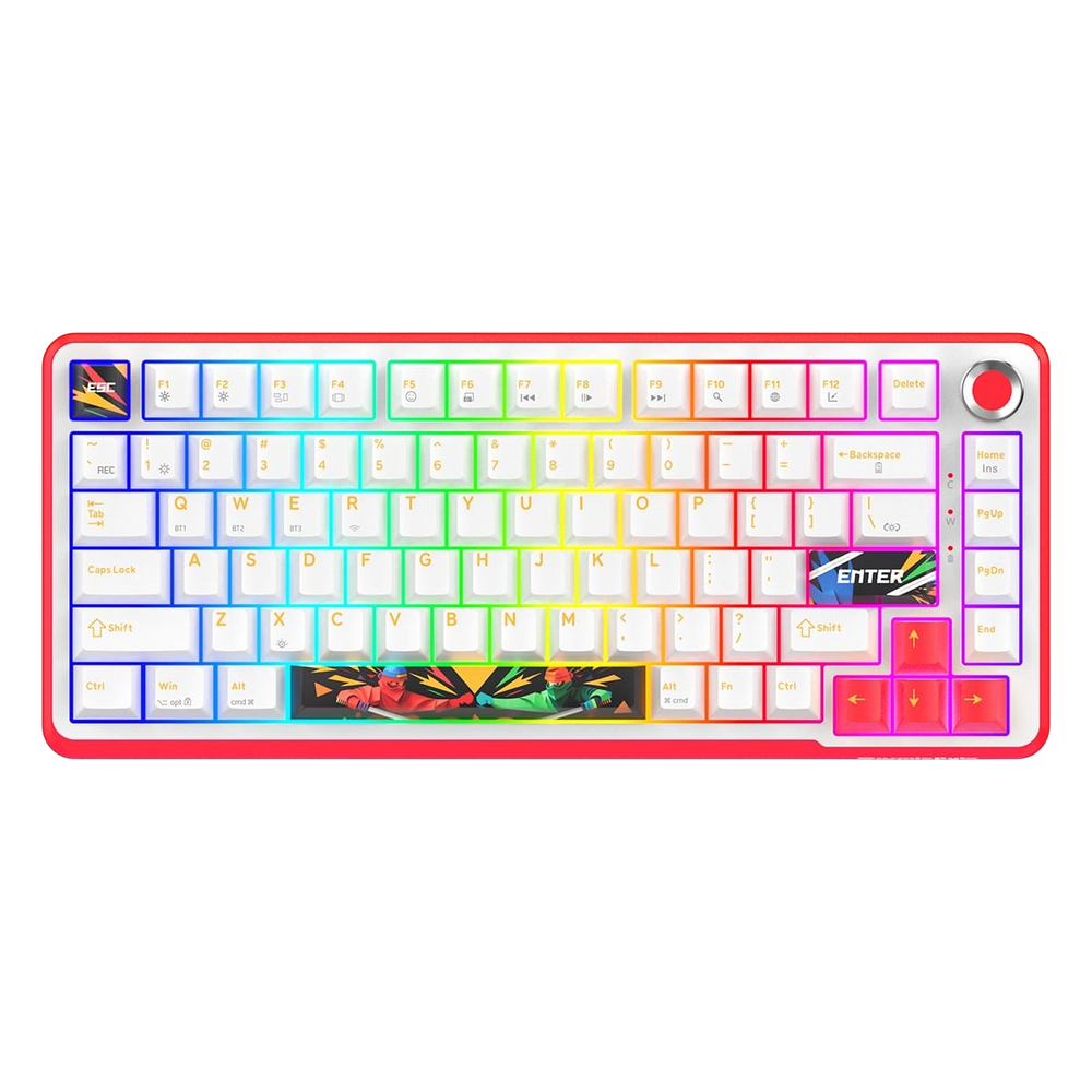 Cosmic Byte Arcturus 75 Tri-Mode Gasket Hot Swappable Mechanical Switch Keyboard (White Red)