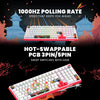 Cosmic Byte Arcturus 98 Tri-Mode Gasket Hot Swappable Mechanical Switch Keyboard (White Red) View 5