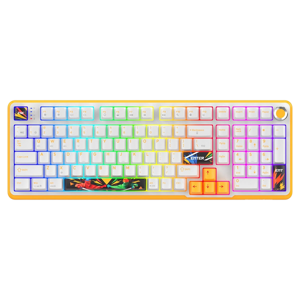 Cosmic Byte Arcturus 98 Tri-Mode Gasket Hot Swappable Mechanical Switch Keyboard (White Amber)