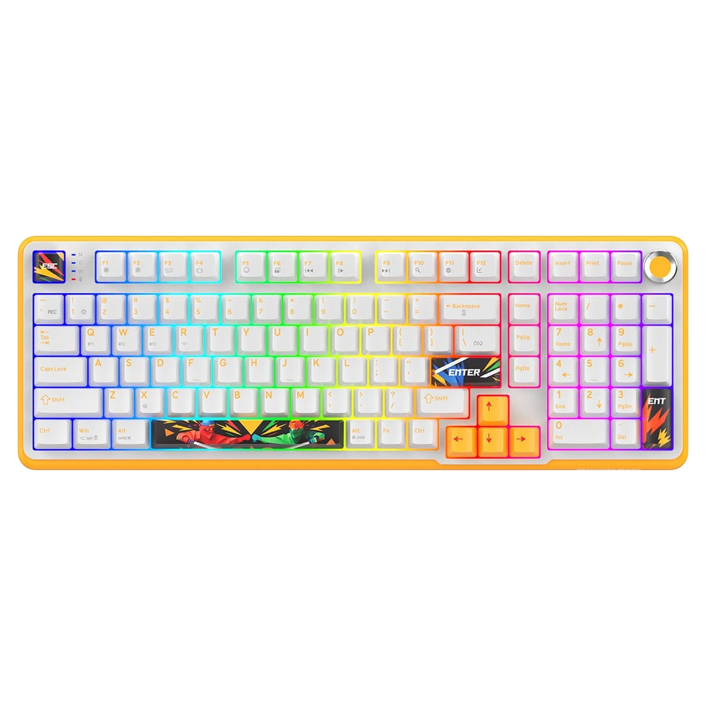 Cosmic Byte Arcturus 98 Tri-Mode Gasket Hot Swappable Mechanical Switch Keyboard (White Amber)