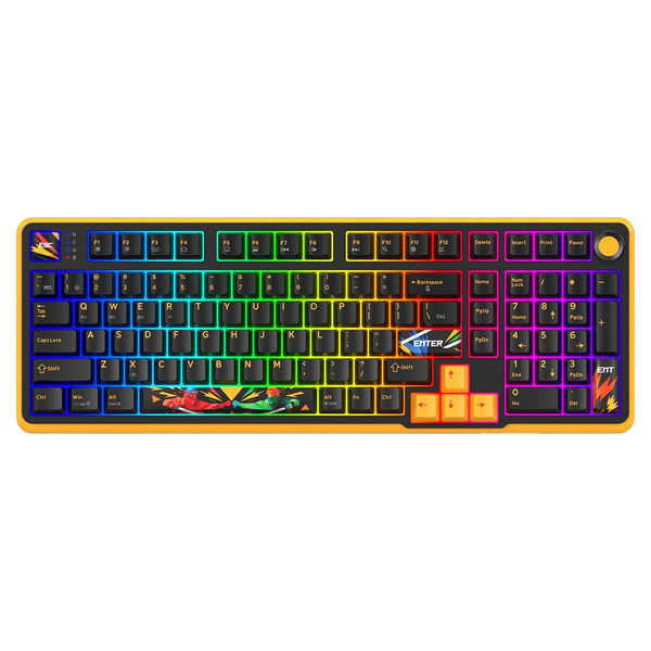 Cosmic Byte Arcturus 98 Tri-Mode Gasket Hot Swappable Mechanical Switch Keyboard (Black Amber)