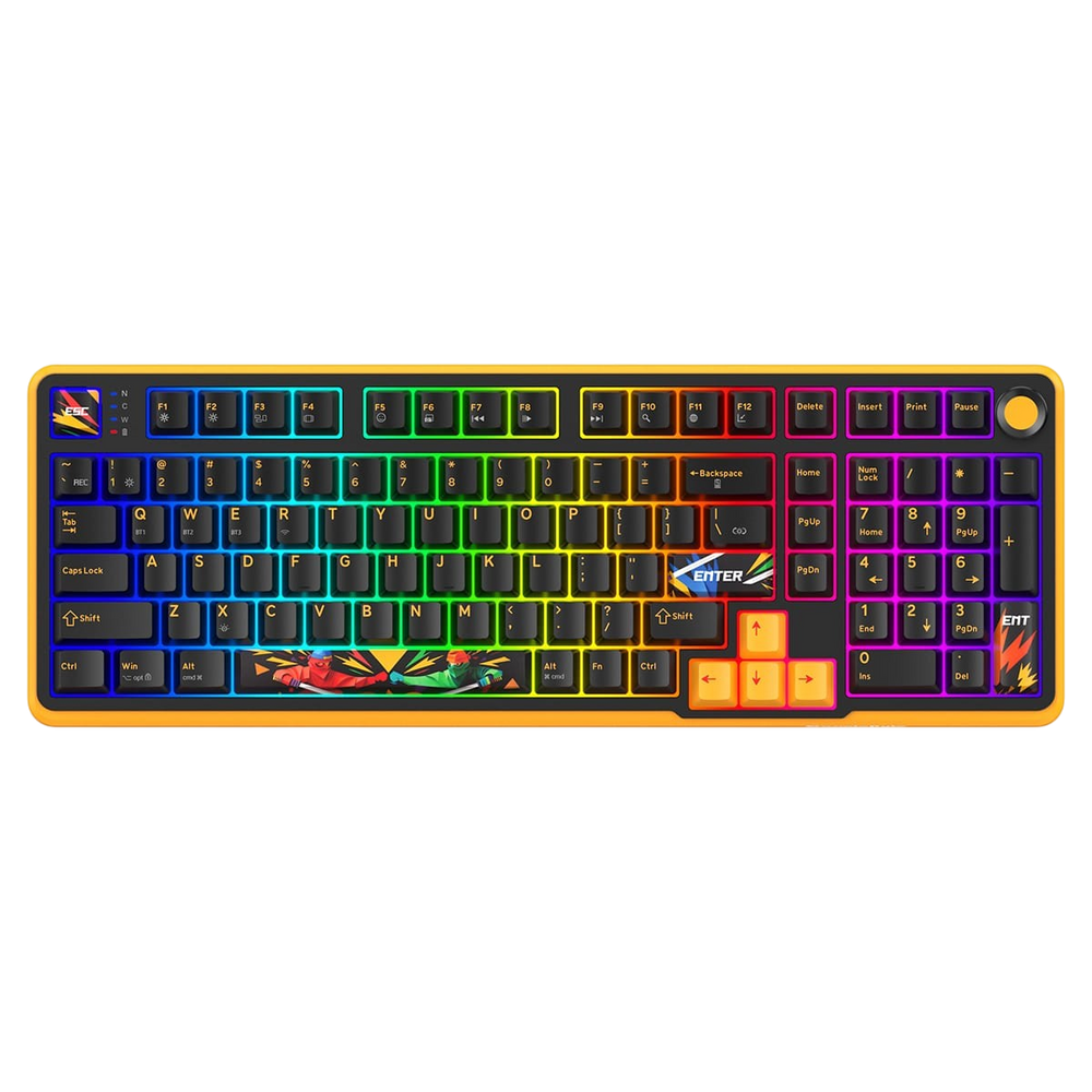 Cosmic Byte Arcturus 98 Tri-Mode Gasket Hot Swappable Mechanical Switch Keyboard (Black Amber)