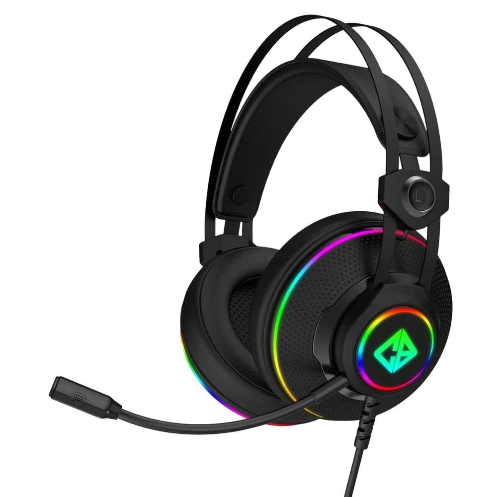 Cosmic Byte Proteus USB & 3.5mm Dual Input Gaming Headset with 7.1 Virtual Surround Sound, ENC Detachable Microphone & RGB Lighting