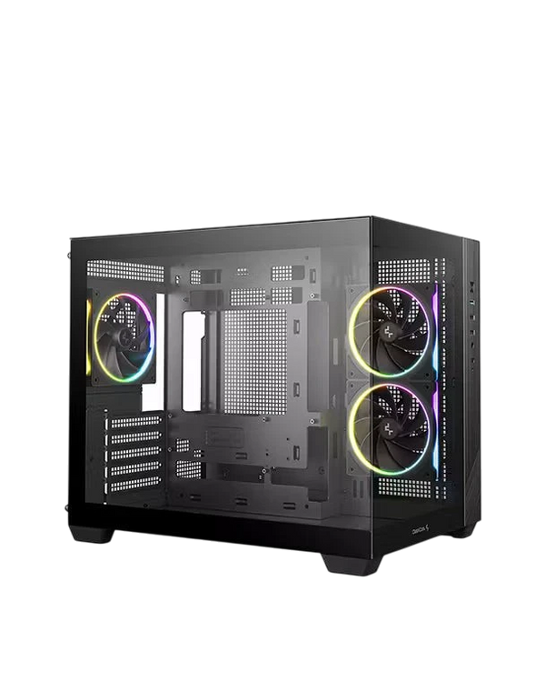 DeepCool CG330 3F Micro-ATX Dual Chamber Gaming Cabinet Black with 3 ARGB Fans
