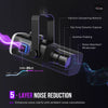 FIFINE AM8 XLR/USB Dynamic Gaming Microphone with RGB, Mute Button & Headphone Monitoring View 4