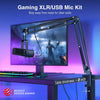 FIFINE AmpliGame AM8T XLR/USB Dynamic Gaming Microphone Kit with RGB, Mute Button & Headphone Jack View 3