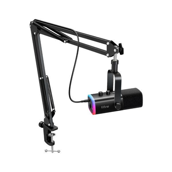 FIFINE AmpliGame AM8T XLR/USB Dynamic Gaming Microphone Kit with RGB, Mute Button & Headphone Jack