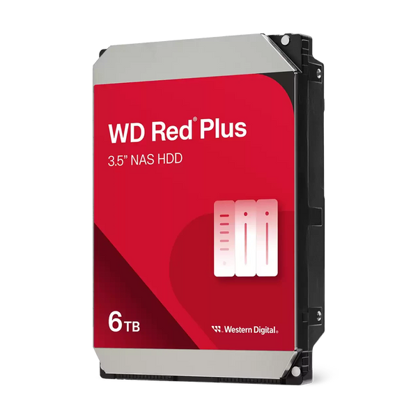 Western Digital WD Red Plus 6TB NAS Internal Hard Drive | 3.5-inch | SATA 6Gb/s | 5400 RPM | CMR