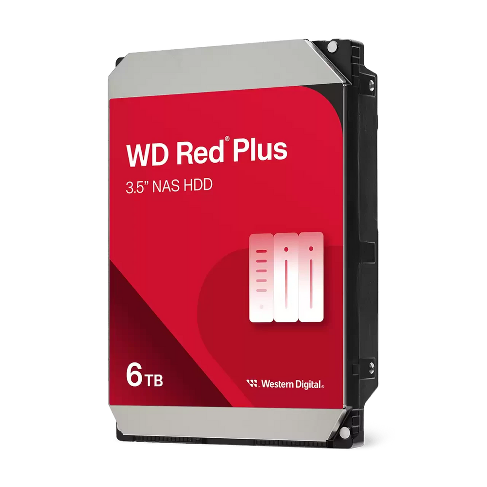 Western Digital WD Red Plus 6TB NAS Internal Hard Drive | 3.5-inch | SATA 6Gb/s | 5400 RPM | CMR