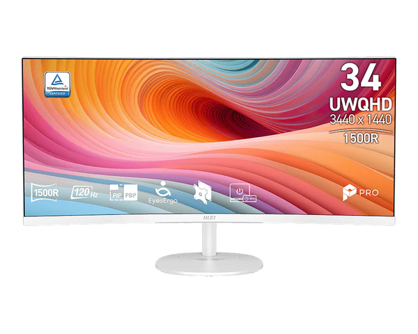 MSI PRO MP341CQW E12 34-inch UWQHD Curved Monitor White